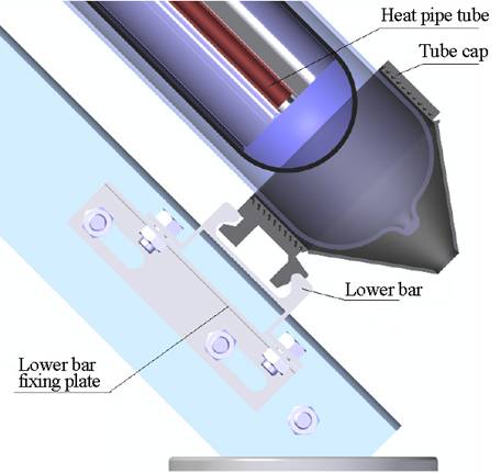 Instalação de tanque de água e tubo de vácuo de tubo de calor